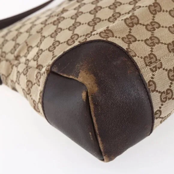 GUCCI GG Canvas Shoulder Bag Beige Silver 110054 Auth 151886 - Picture 12 of 16